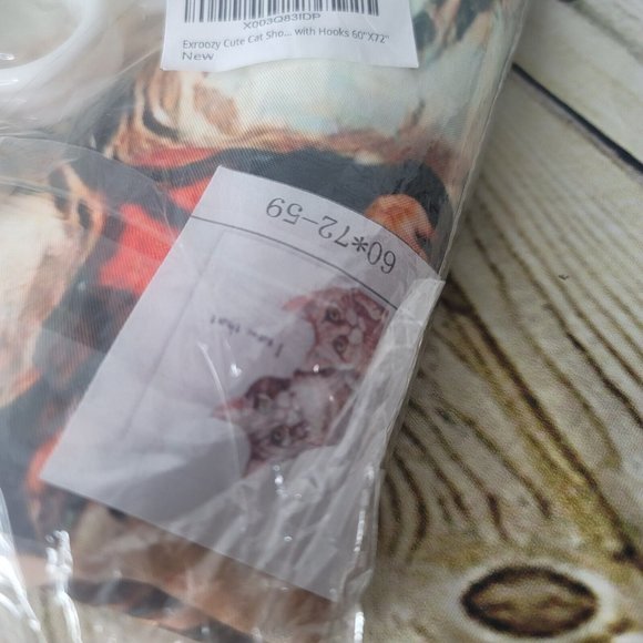 I Saw That Cute Cat Shower Curtain w Hooks 60 x 72" - Picture 5 of 5